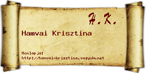 Hamvai Krisztina névjegykártya