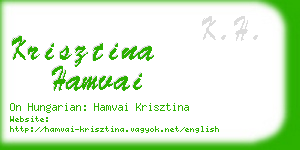 krisztina hamvai business card